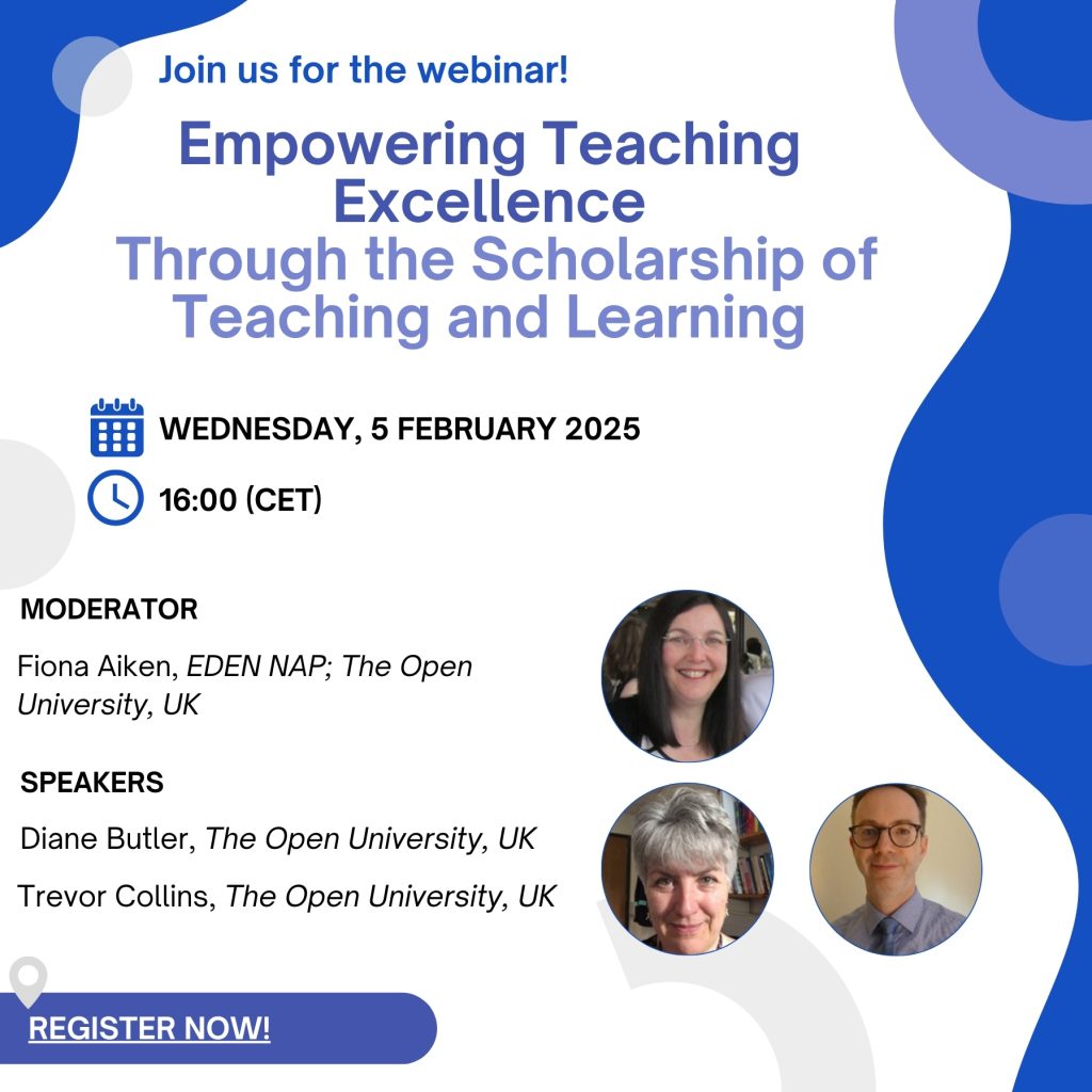 EDEN NAP Webinar – Empowering Teaching Excellence Through the Scholarship of Teaching and Learning, February 5 at 16:00 (CET)